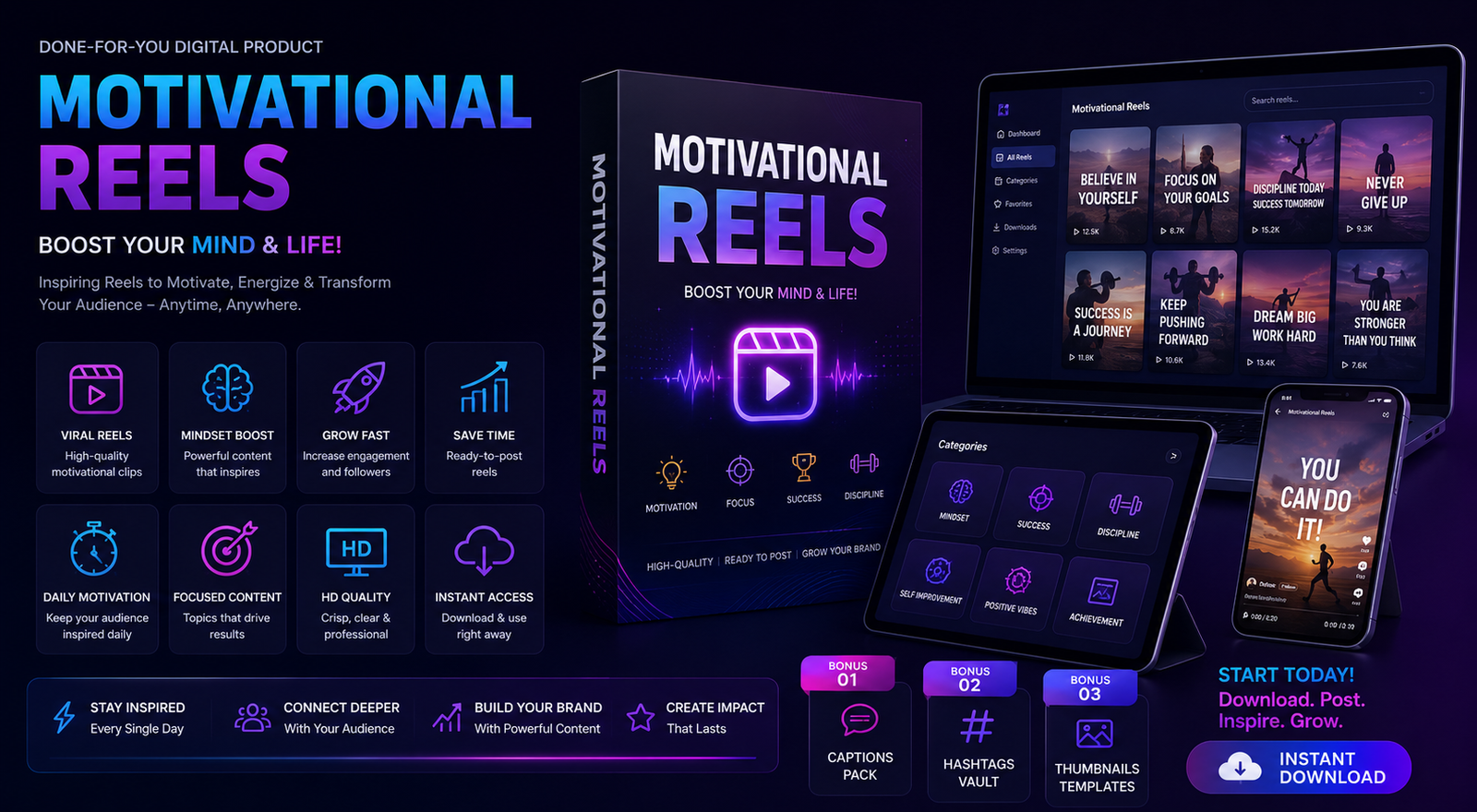500+ AI Motivational Reels Pack